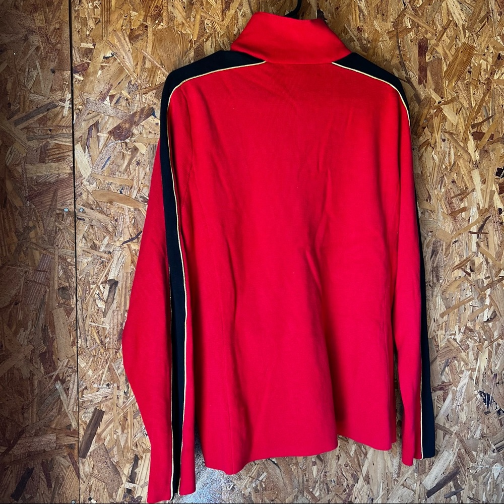 Lauren Ralph Lauren full zip sweatshirt red/gold womens XL - Picture 2 of 7